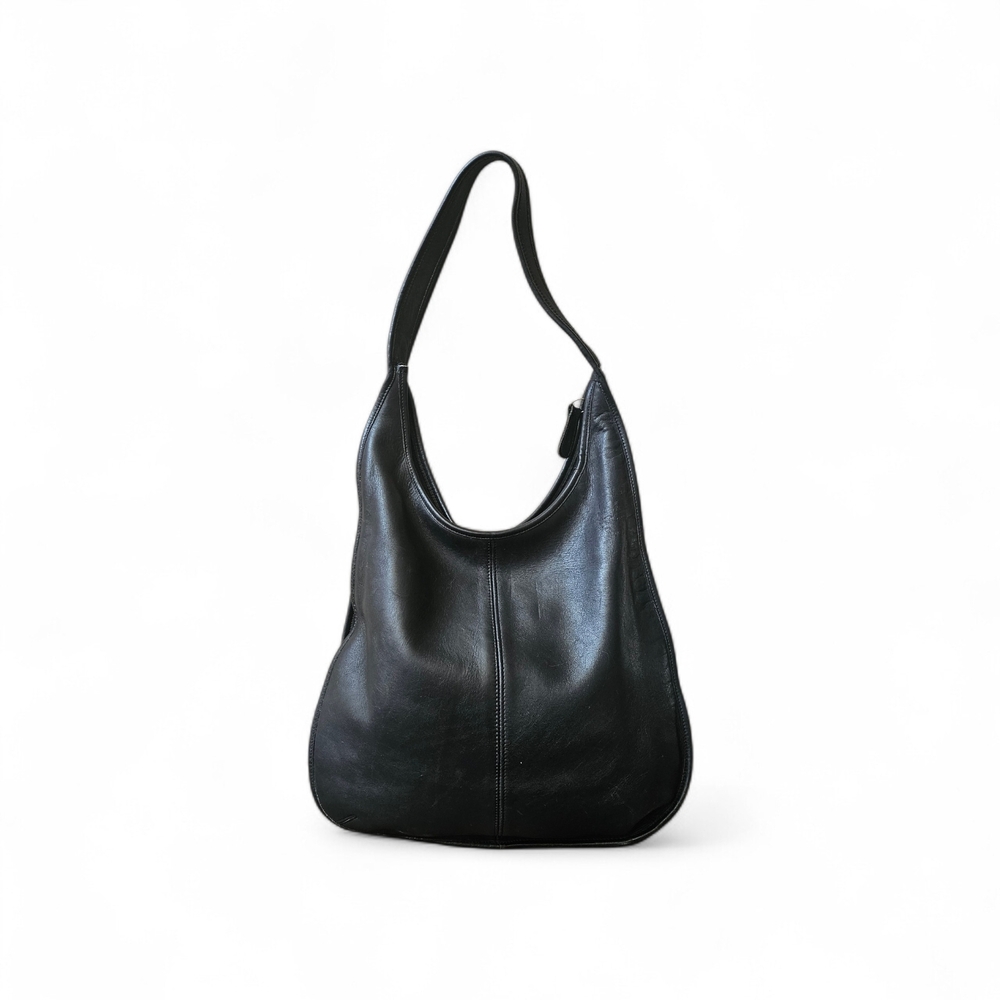 Vintage Coach 9026 Black Leather Hobo Bag - Women - Picture 3 of 9